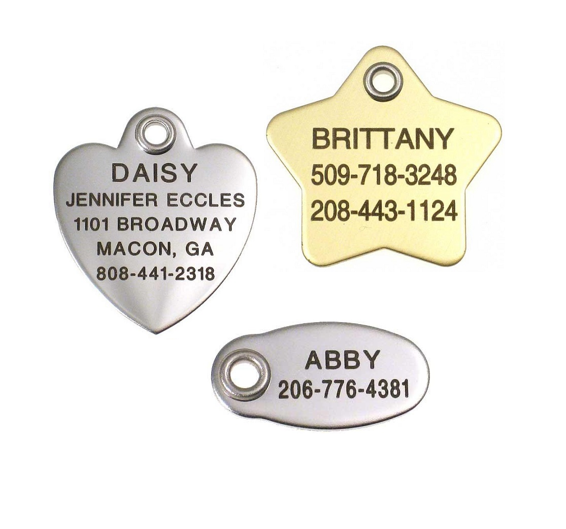 Personalised Stainless Steel Dog ID Tag – Engraved Pet Name Disc – Wood's Good