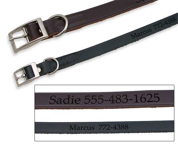 Leather Dog Collar - with Engraving,  - Lucky Pet