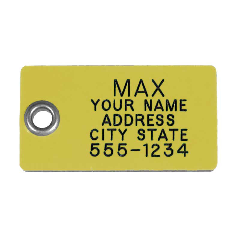Plastic Rectangle Tag Plastic Rectangle Dog Tag | Engraved Plastic Pet Tags – LuckyPet