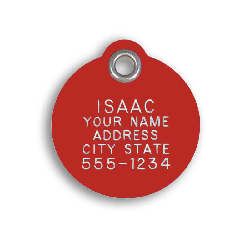 Round Plastic Pet Tags | Custom Engraved Pet Tags – LuckyPet