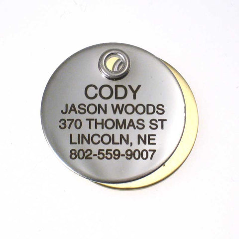 Brass Oval Two Holes Engraved Tags