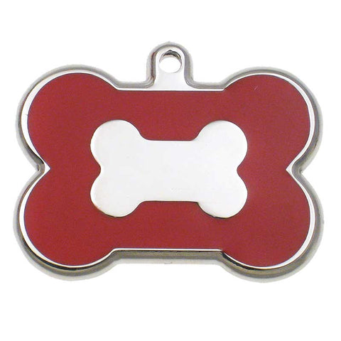 Besufy Pet Dog Tag Bone Shape Dog Tag Metal Ring Engraved ID Name