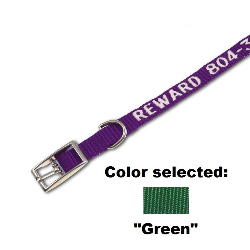 Traditional Collar - 3/8" Width - with Embroidery,  - Lucky Pet