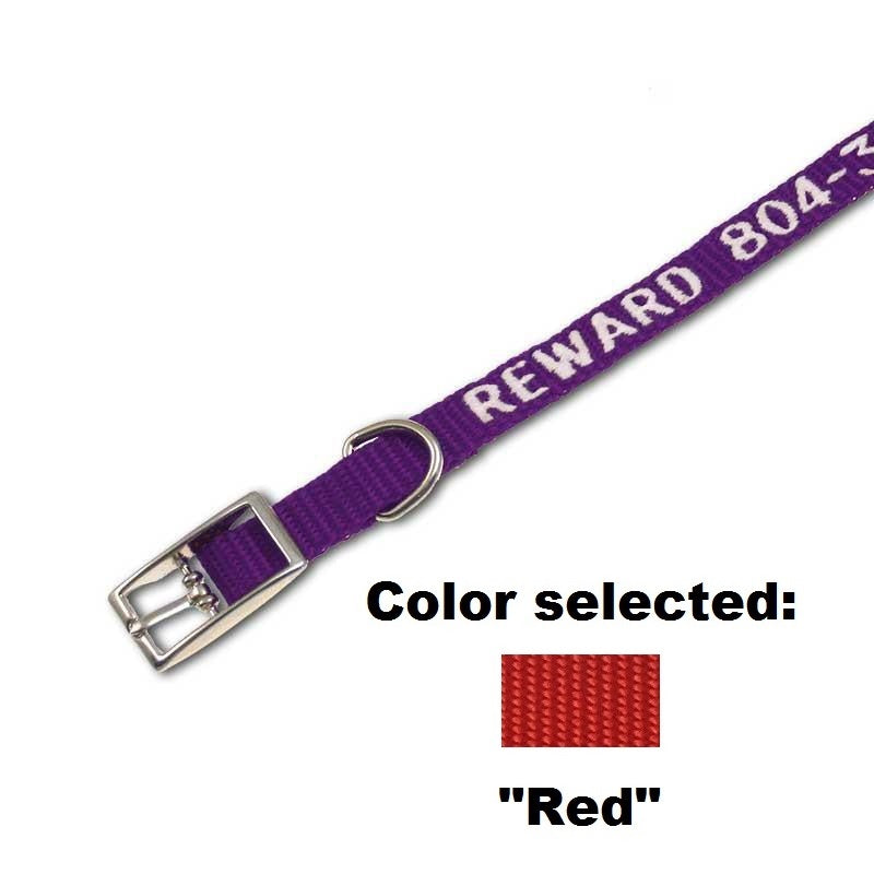 Traditional Collar - 3/8" Width - with Embroidery,  - Lucky Pet