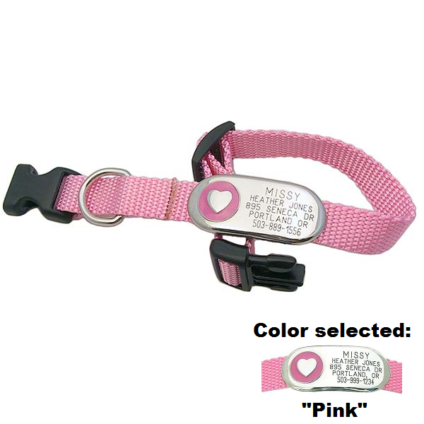 Jewelry ID Collar - Heart,  - Lucky Pet