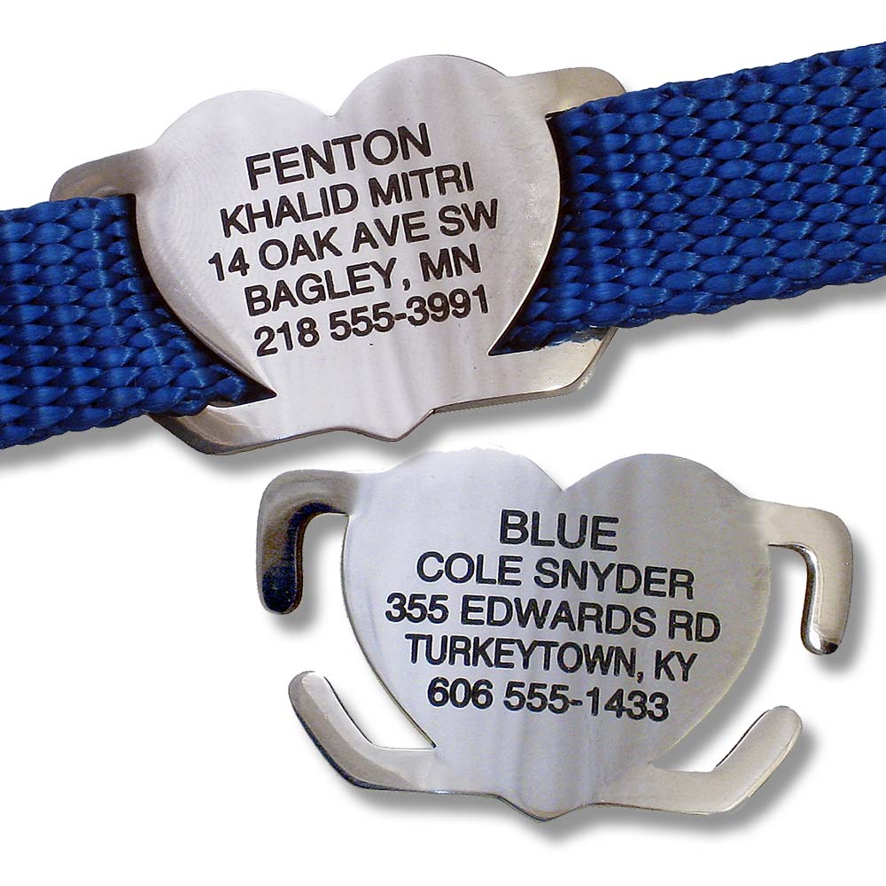 Heart Slide-on tag on a collar