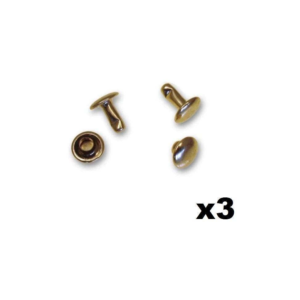 3 sets of brass rivets