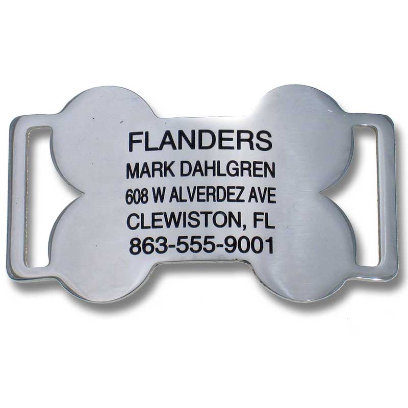 Closed ends bone shaped slide-on tag