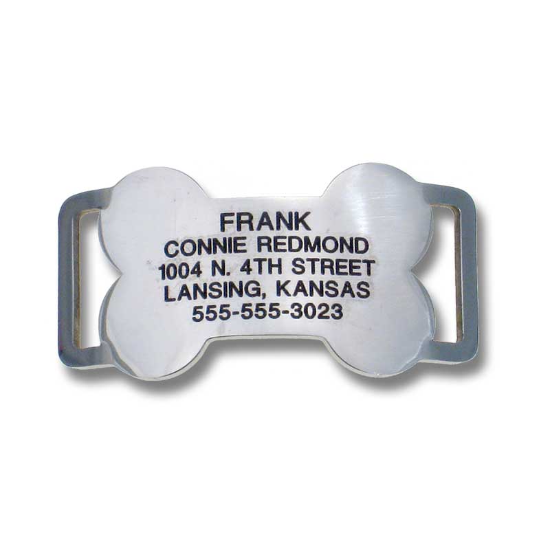 Closed ends bone shaped slide-on tag