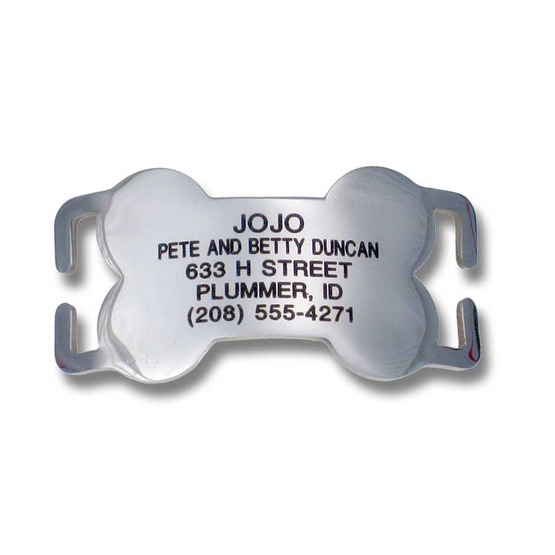 Open ends bone shaped slide-on tag
