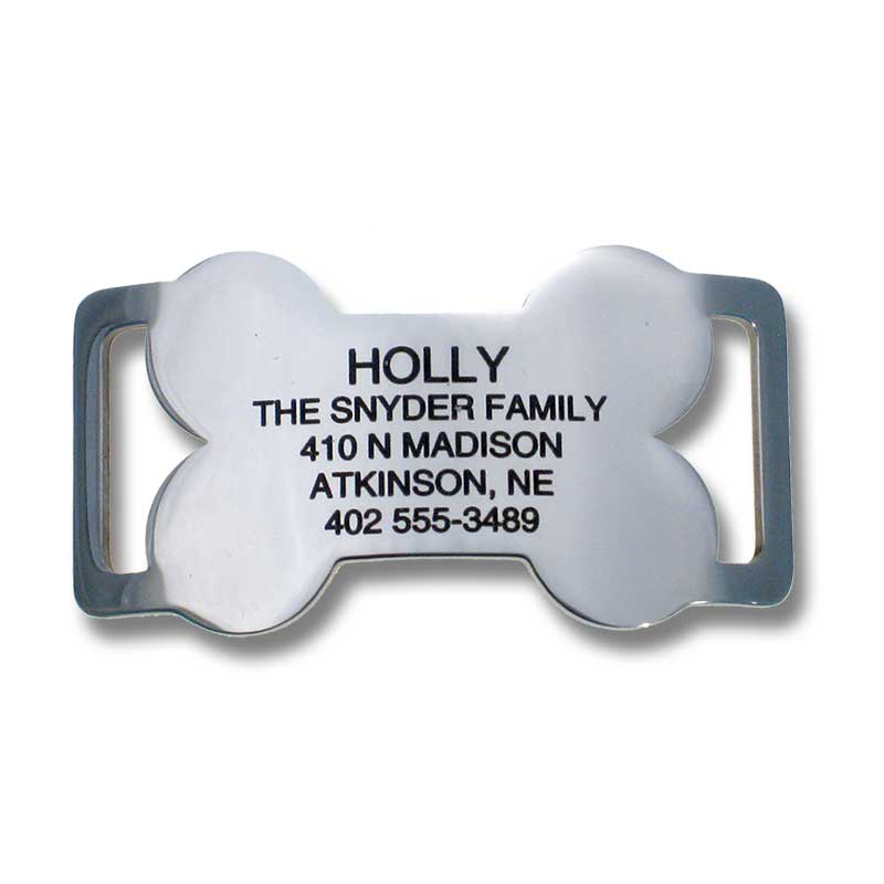 Closed ends bone shaped slide-on tag