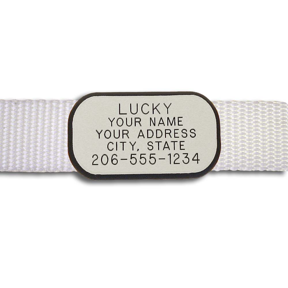 Plastic Collar Tag - Rectangle,  - Lucky Pet