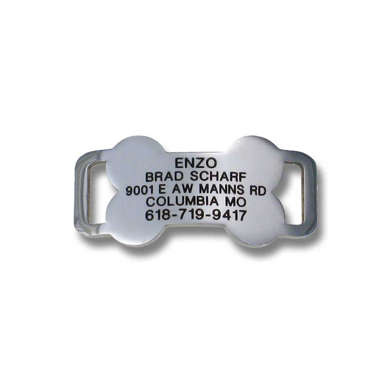 Closed ends bone shaped slide-on tag